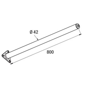 Soporte guardabarros recto base triangular 800mm Ø42