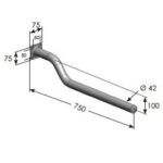 Soporte guardabarros curvo base cuadrada 750 Ø42