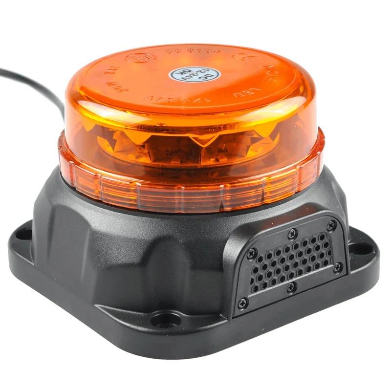 Rotativo led ámbar R65 con alarma macha atrás 12/24v
